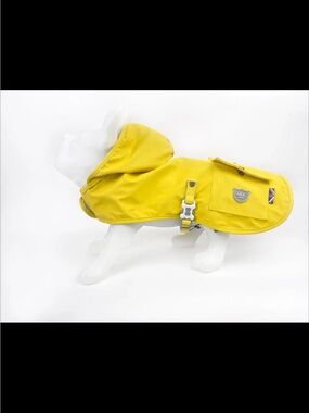 Yellow Dog Raincoat with Hood - Crest